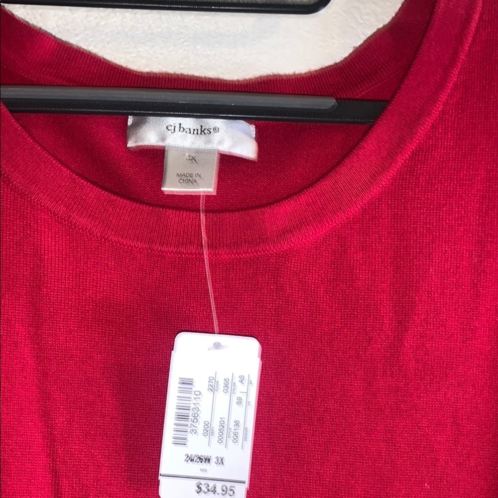 NWT Cj banks  banks Women's Red Sleeveless Top - Picture 4 of 6